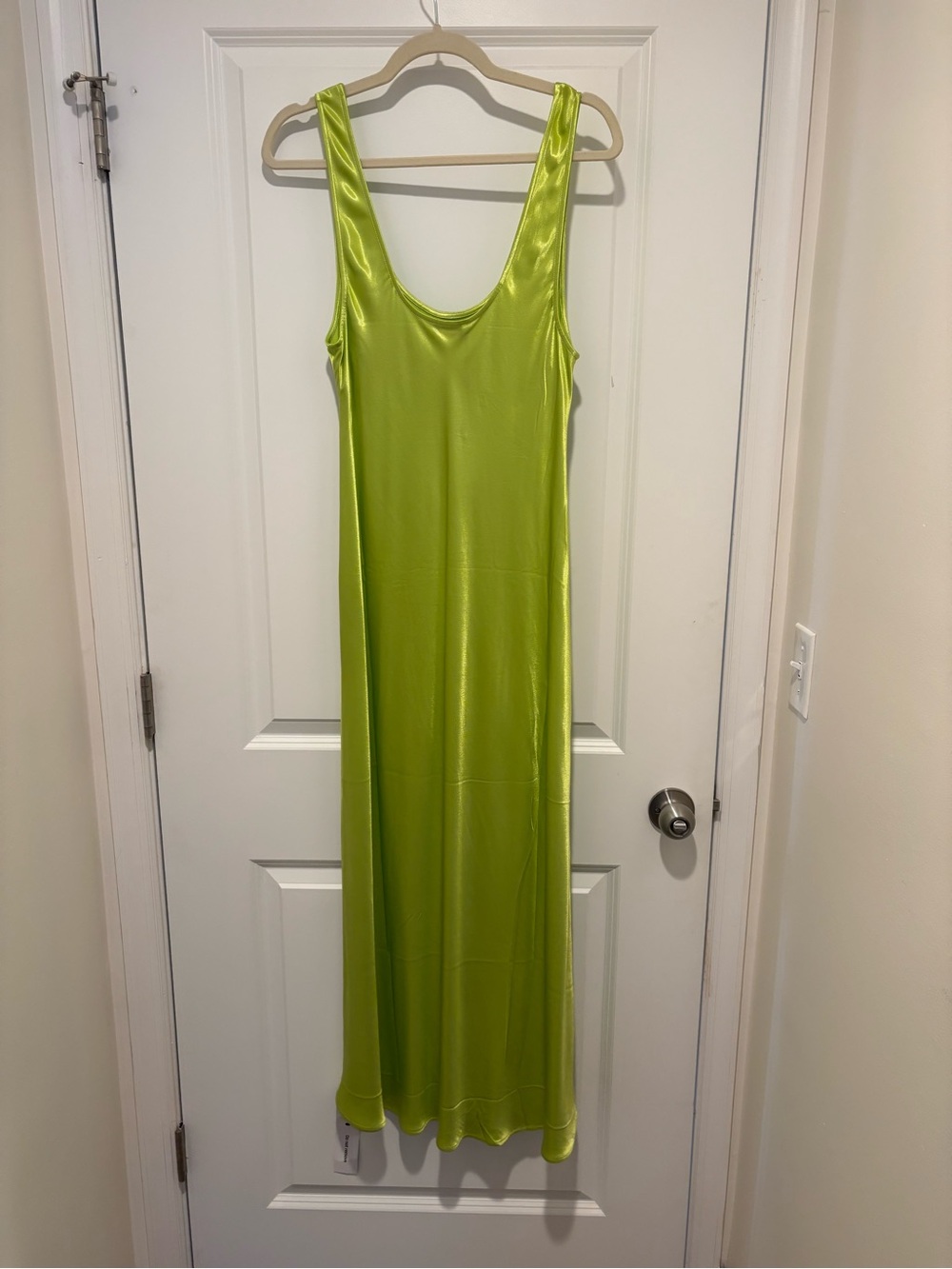 Rumored Market Midi: Citron Satin Slip Dress